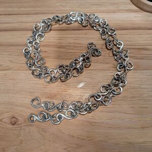 Elegant Silver Swirl Belt